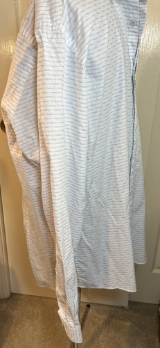 Joe Joseph Abboud Mens Hidden Button Down Dress Shirt XLT Slim Fit White & Blue - Picture 3 of 11