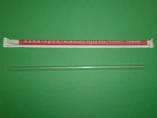 NEW! LOT of (300) DRINKING STRAWS, CLEAR, 8-3/4", INDIVIDUALLY WRAPPED