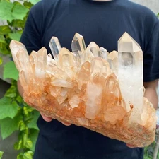 8.7lb Natural White Clear Quartz Crystal Cluster Raw Healing Specimen