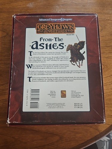 From the Ashes (Advanced Dungeons Dragons Greyhawk Adventures) Box Set TSR 1064 - Picture 19 of 19