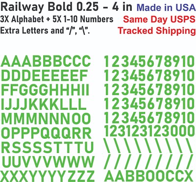 3X Alphabet & 0-10 Vinyl Decal Numbers - Mailbox, Wall, Address, Locker Stickers