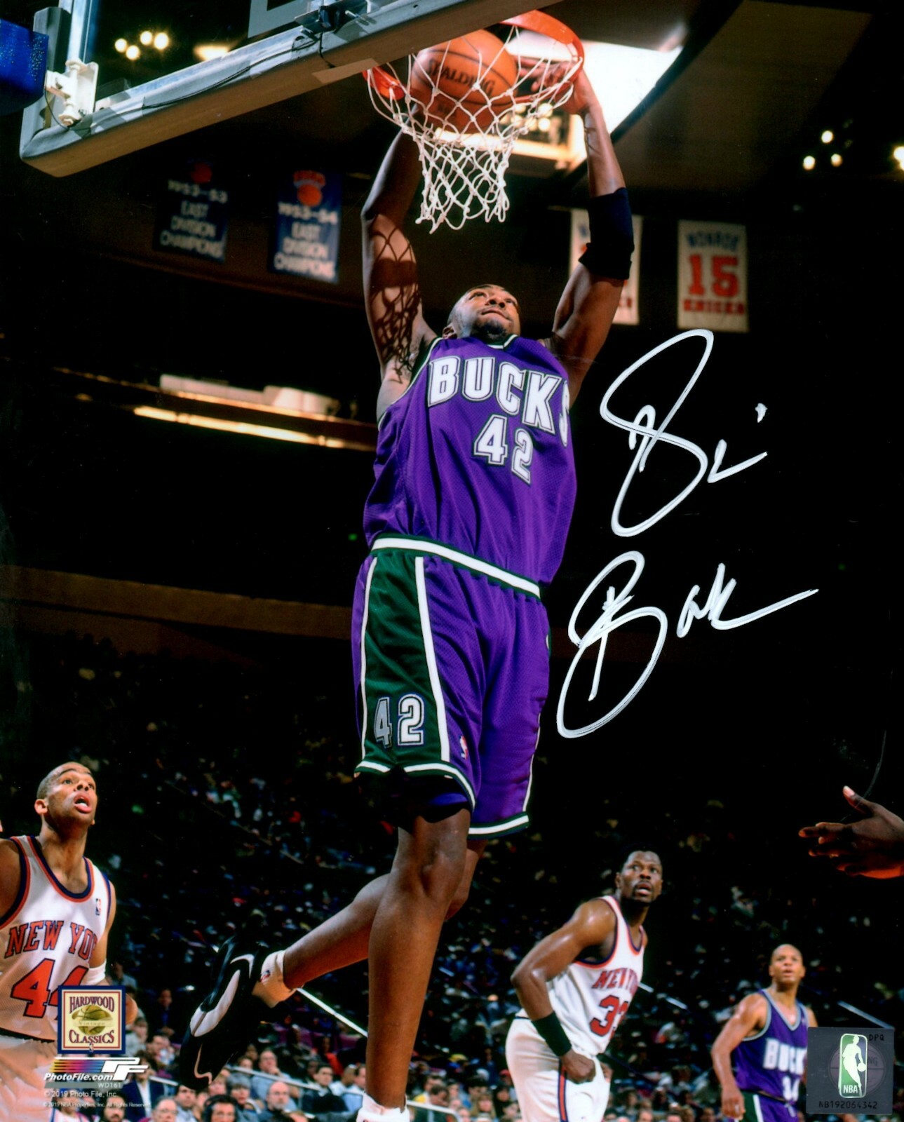 Vin Baker Autographed Signed Milwaukee Bucks Milw Bucks #42 16x20 Photo #2 AUTO - 4 x All Star 1st Rnd Pick 