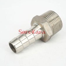 3/4" BSP Male x 15mm Hose Barbed 304 SS Pipe Fitting Hose tail Connector