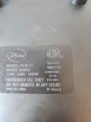 Disney Mickey Mouse Waffle Maker 7.5 Inch - Picture 8 of 8