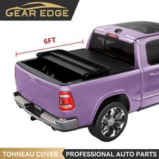 6ft Bed Tri-fold Soft Tonneau Cover For 2016-2023 Toyota Tacoma Pickup Truck Bed
