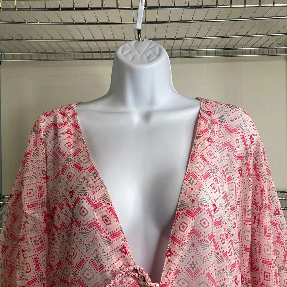 Poncho para mujer Letarte con flecos talla XS de gran tamaño boho ligero Riviera francesa Foto 3 de 4