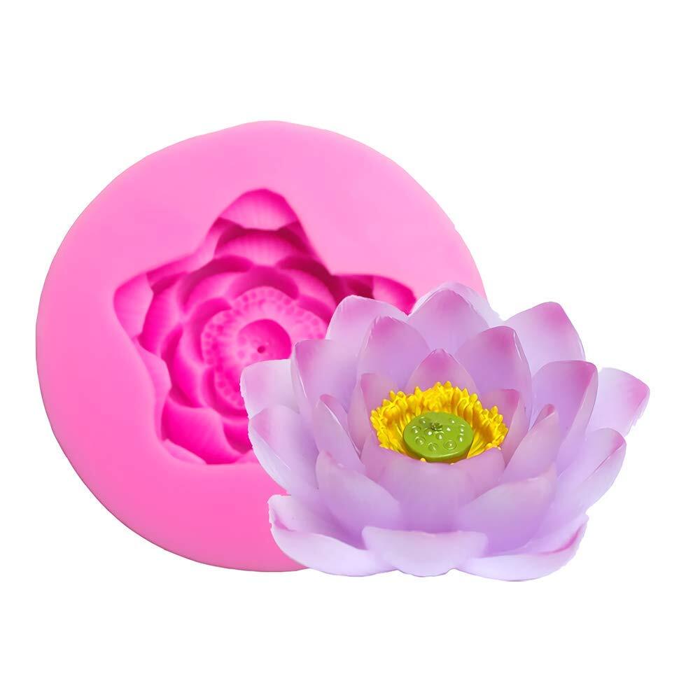 3d Lotus Flower Shaped Silicone Soap Mold Wax Candle Making Mold Epoxy Resin Diy