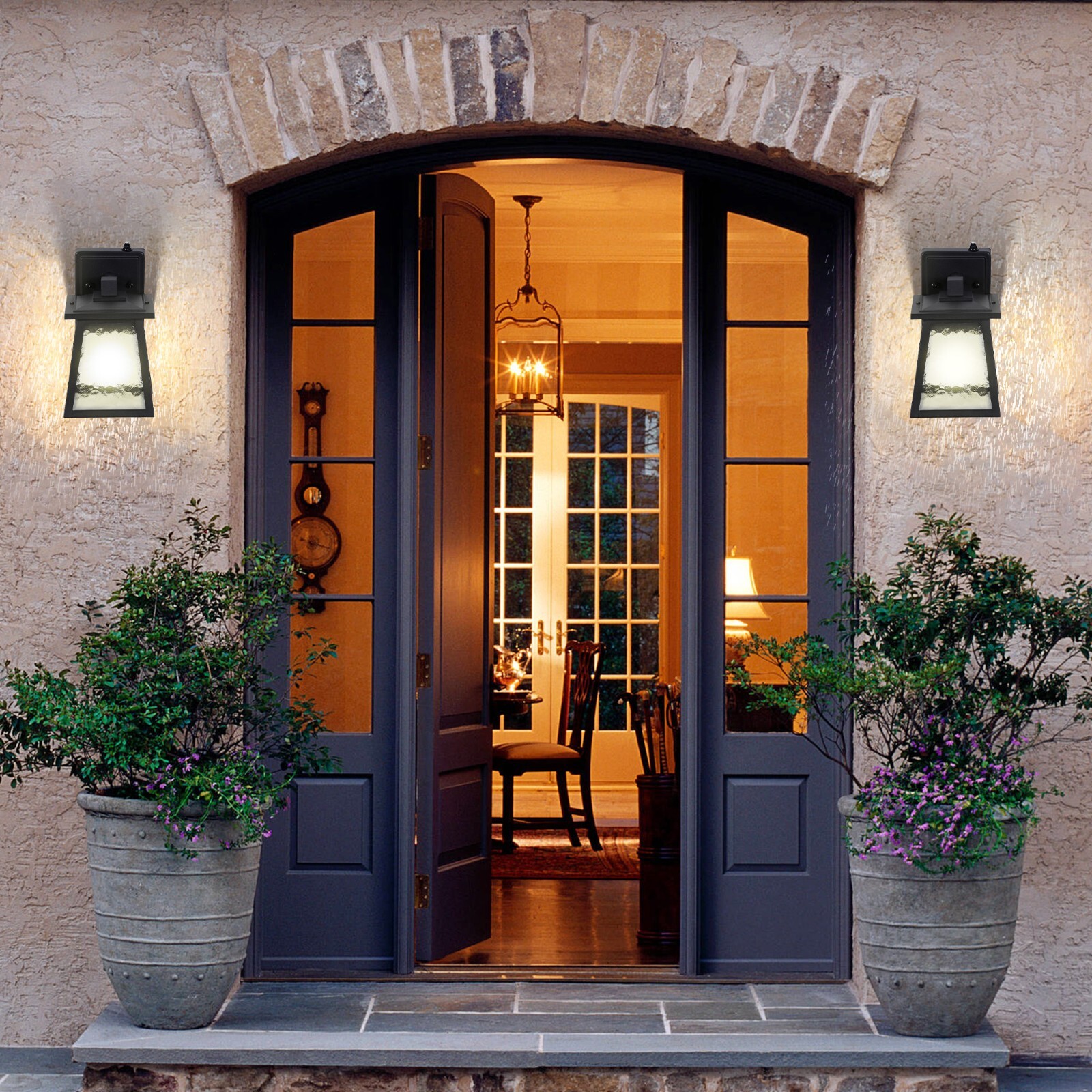 2PCS Outdoor Wall Lights Dusk to Dawn Sensor Outdoor Sconce Vintage Waterproof