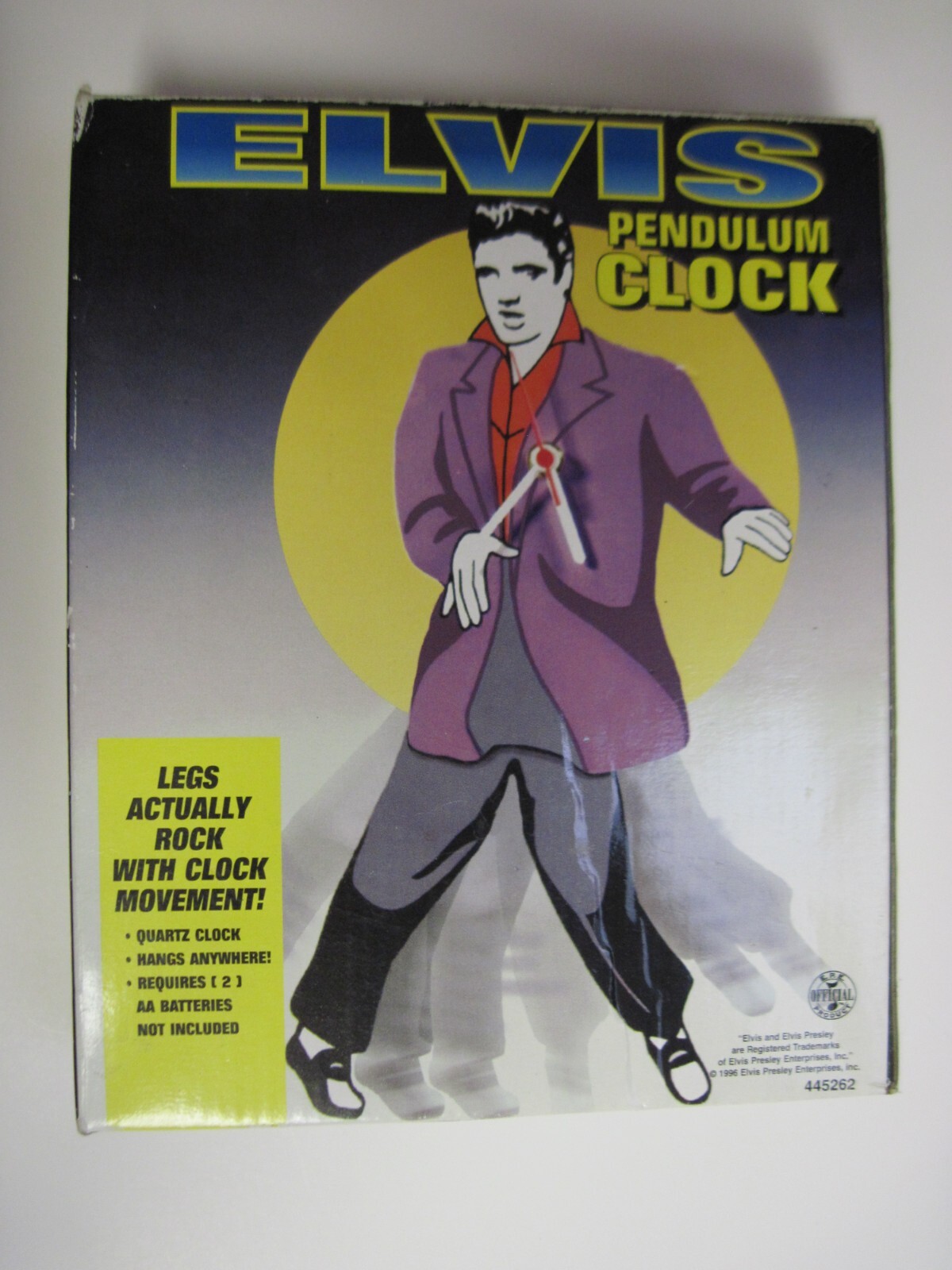 Elvis Presley Purple, Gray, Black Suit Wall Clock Swinging Dancing Legs