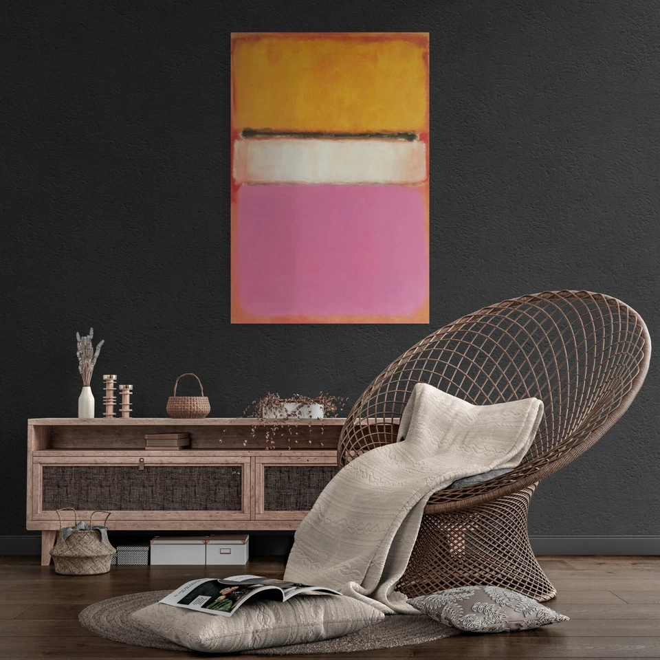 Reproducción Rothko Centro Blanco sobre lienzo elástico 23,6"x36,4", impresión 3D premium Foto 4 de 4