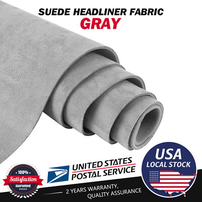 L-Gray 80''x60'' Headliner Suede Fabric Upholstery Roof Liner Repair Replacement