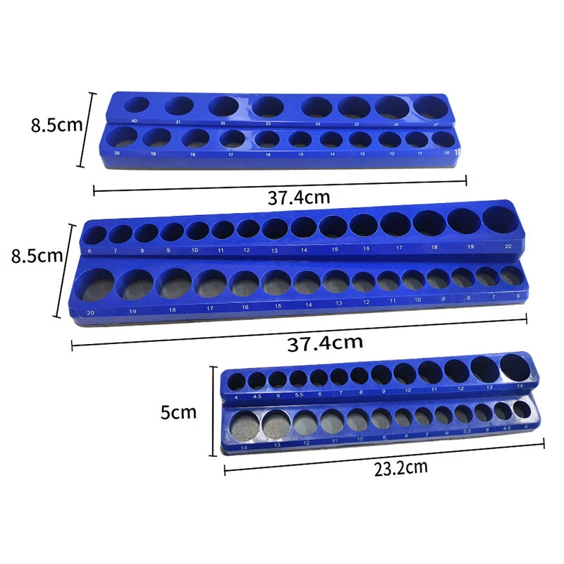 6PCS Magnetic Socket Organizer Storage Holder Trays Set 1/4" 3/8" 1/2" 143 Slot - Image 4 of 4