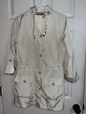 Vineyard Vines Buttercream Trench Rain Coat Pockets Hooded Small