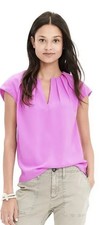 NWT Banana Republic Pleated Crepe Blouse Sz M Lilac Color