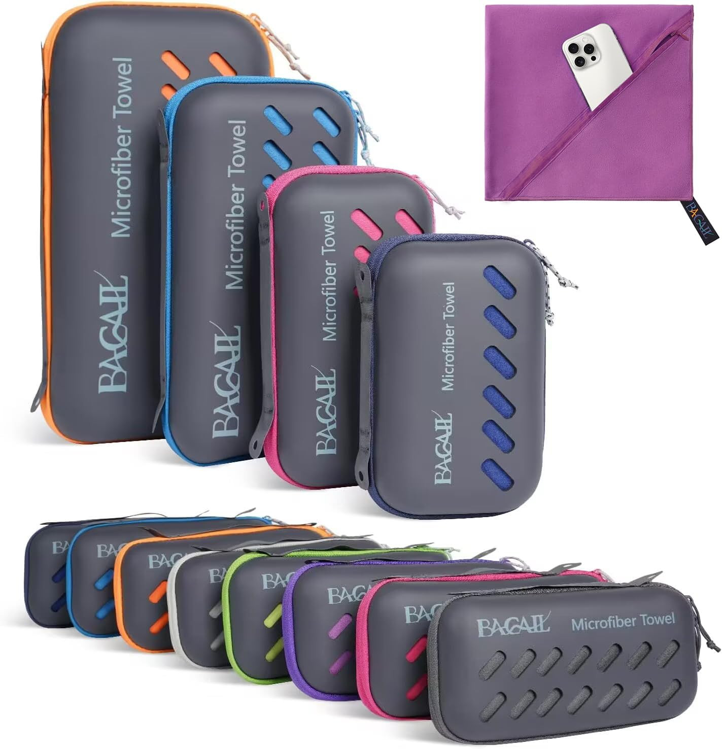 BAGAIL Toallas De Viaje De Microfibra, Toallas De Campamento, Toallas De Baño Y