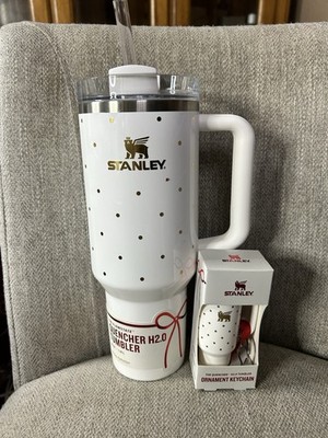 Stanley Quencher H2.0 FlowState 40 oz Holiday Polka Dot Tumbler Set w/ Keychain