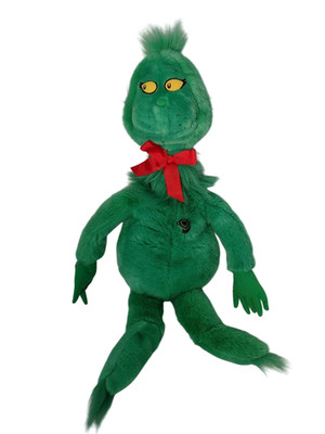 VTG Dr Suess Grinch Stole Christmas Macys 1997 Plush Stuffed Toy Black Heart 27''