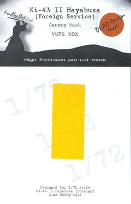 Dead Design 1/72 KI-43 II HAYABUSA CANOPY PAINT MASK Arma Hobby