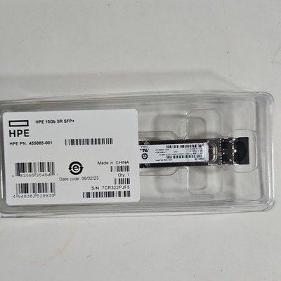 HPE 10Gb SR SFP+ Optical Transceiver Module 10Gbps 455885-001