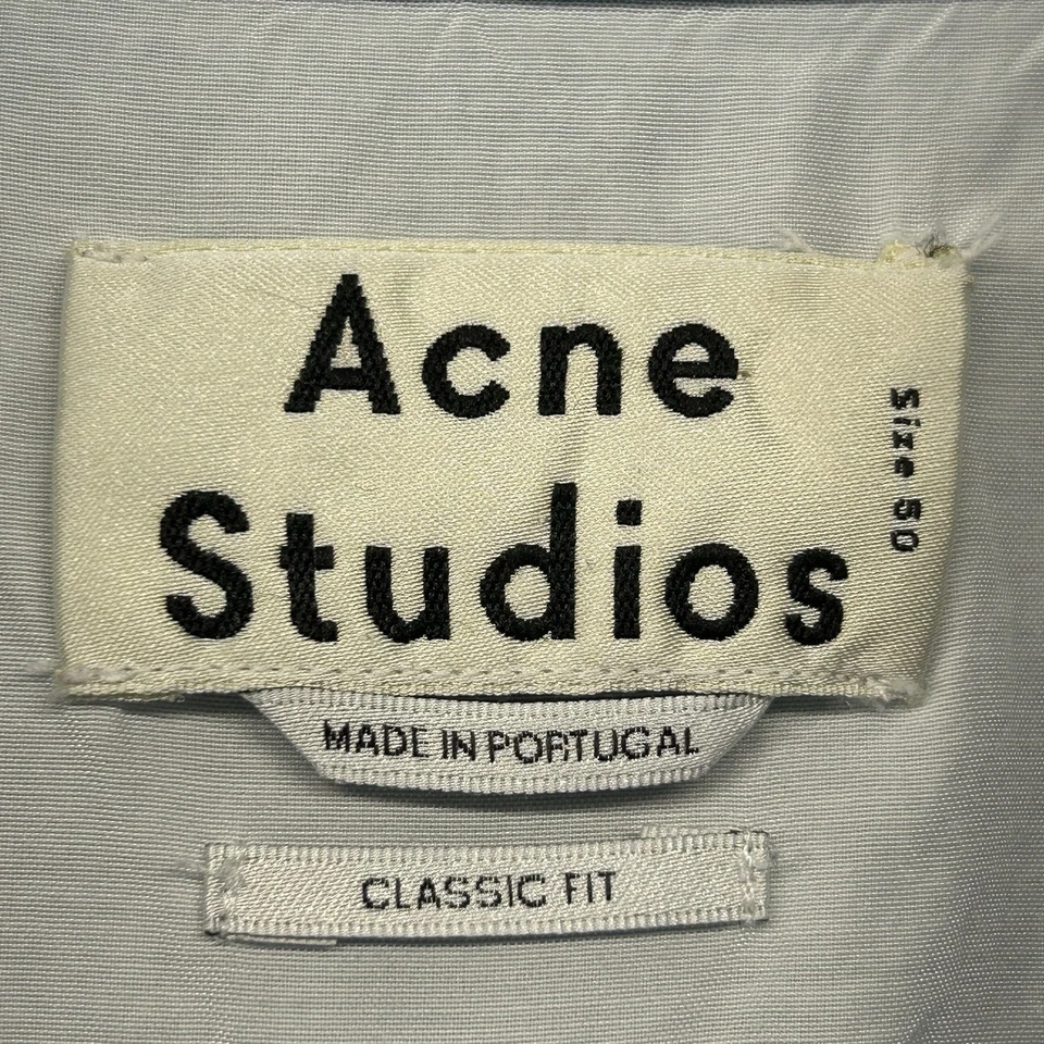 Camisa jeans masculina Acne Studios tamanho 50 manga curta com botões casual - Imagem 3 de 4