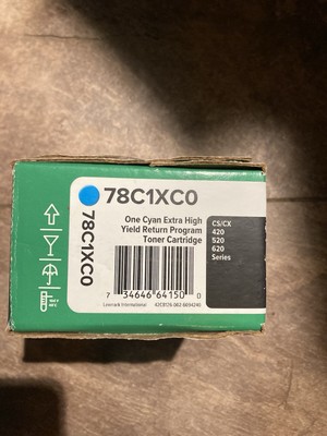 78C1XC0 Original OEM Lexmark 781XC Toner Cartridge, Cyan Extra High Yield