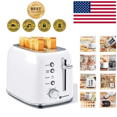 Versatile Retro 2-Slice Toaster - Bagel Function & Removable Crumb Tray Included