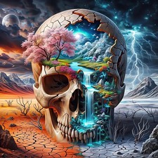 5D DIY Skull Diamond Art Kits For Adults Full Drill Wall Art Decoration Kit