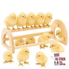 Chicken Roosting Perch Bar - Large Pine Wood with Mirror, Outdoor Use, Easy