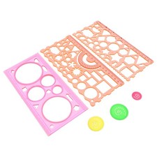 Drawing Template Ruler Set 3Pcs Reusable Geometric Stationery for Drawing