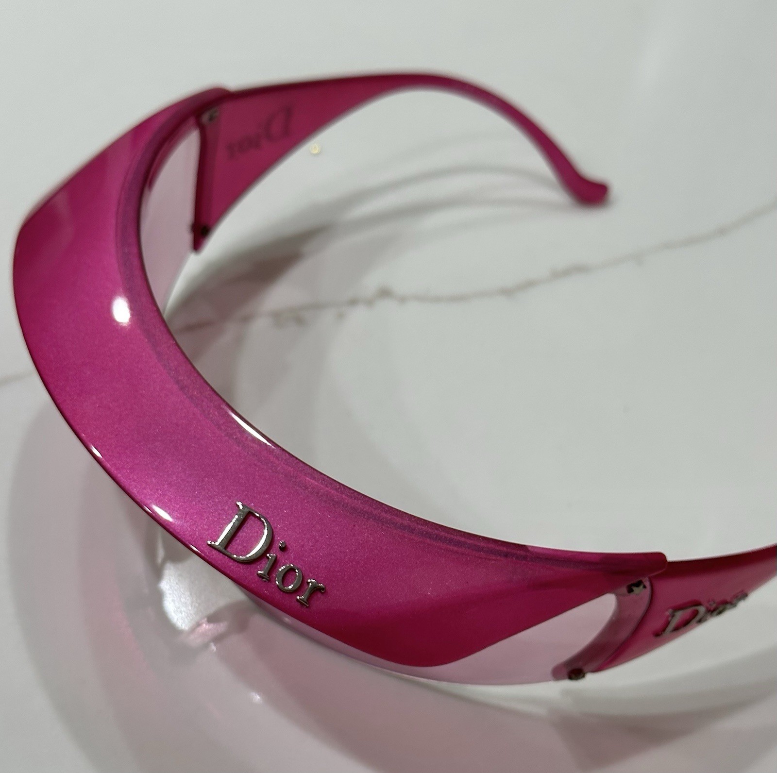 RARE Vintage Christian Dior Golf Sunglasses Pink Tennis Visor Y2K Shield 2000s image 7