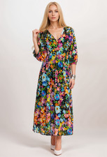 Johnny Was Wild Blooms Dolman Tiered Dress R31824 Boho Chic