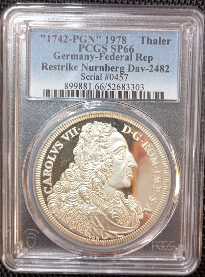 PCGS Nurnberg 1742"1978" SP-66 Silver City View Thaler Proof Restrike Germany - Image 2 of 4