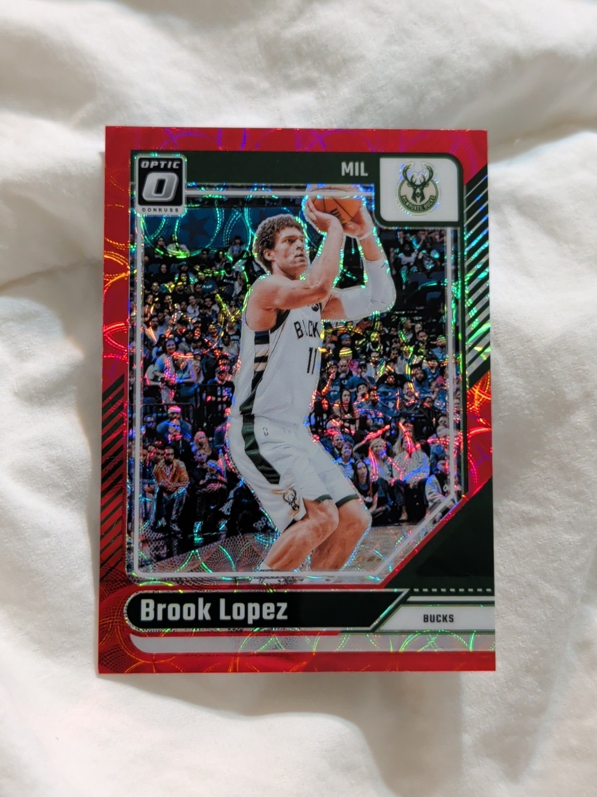 2024-25 Optic International Red Brook Lopez #116 MINT Bucks