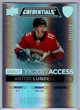 2021-22 Credentials Anton Lundell Debut Ticket Access Rookie Card # 137. rookie card picture