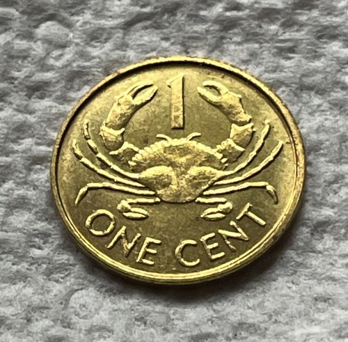 1990 Seychelles 1 cent Coin Mud or Mangrove Crab Animal Wildlife