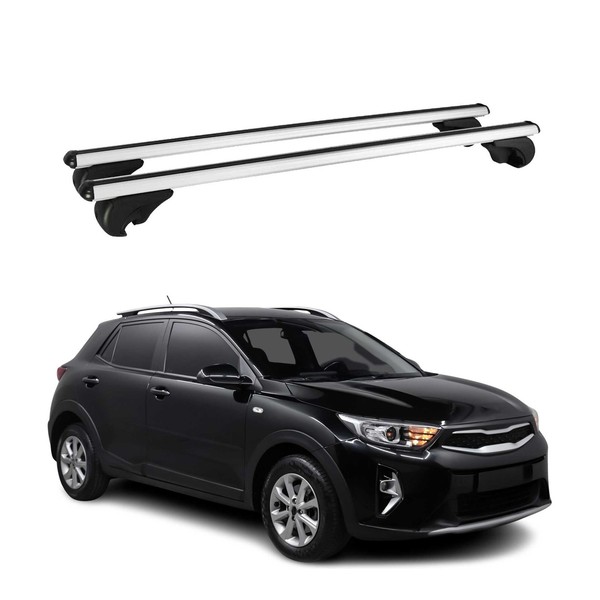 DachträGer GrundtäGer FüR Kia Stonic 2017-2026 75Kg Aluminium Silber 2 Tlg-image