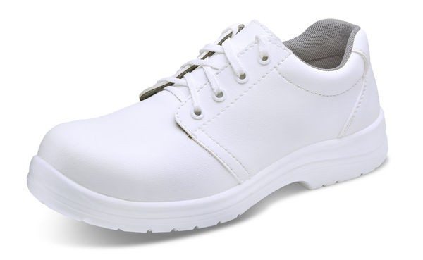 Beeswift Micro-Fibre Tie Shoe S2 White Size 10