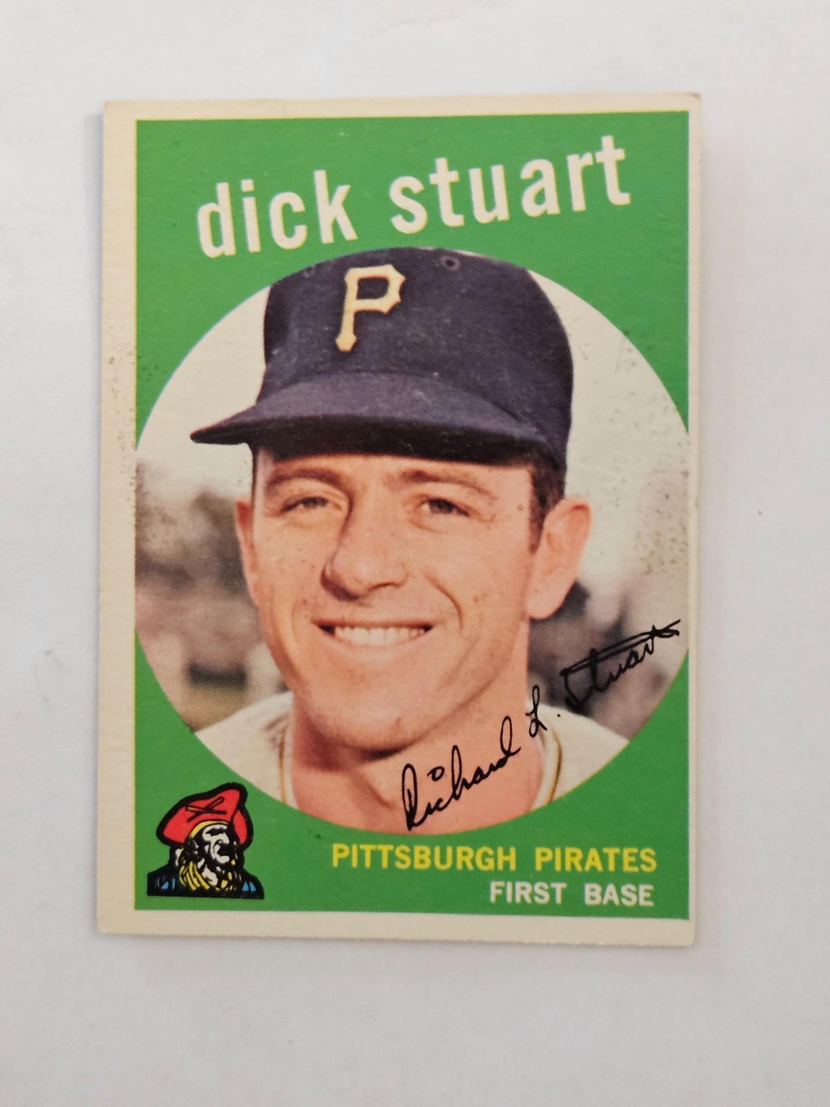1959 Topps Dick Stuart Rookie Pittsburgh Pirates #357 Excellent Card is scanned
