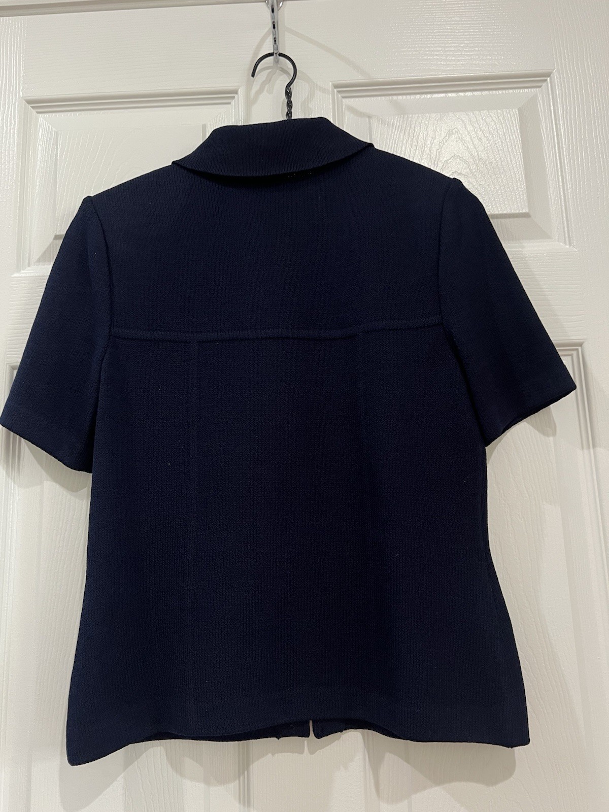 ST. JOHN Short Sleeve Navy Zip Front Blazer Jacke… - image 3