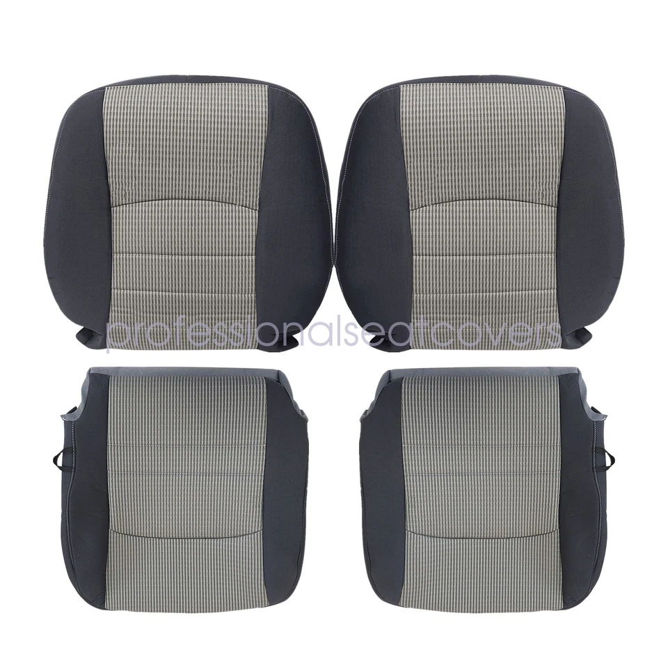 Cubierta de asiento de tela gris para banco delantero/segunda fila delantera/trasera Dodge Ram 1500 2009-2012 Foto 4 de 4