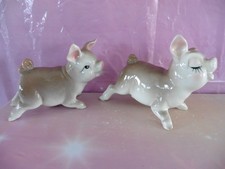 Vintage Relco Japan Beige Pink Ears Pigs Salt And Pepper Shakers Made in Japan