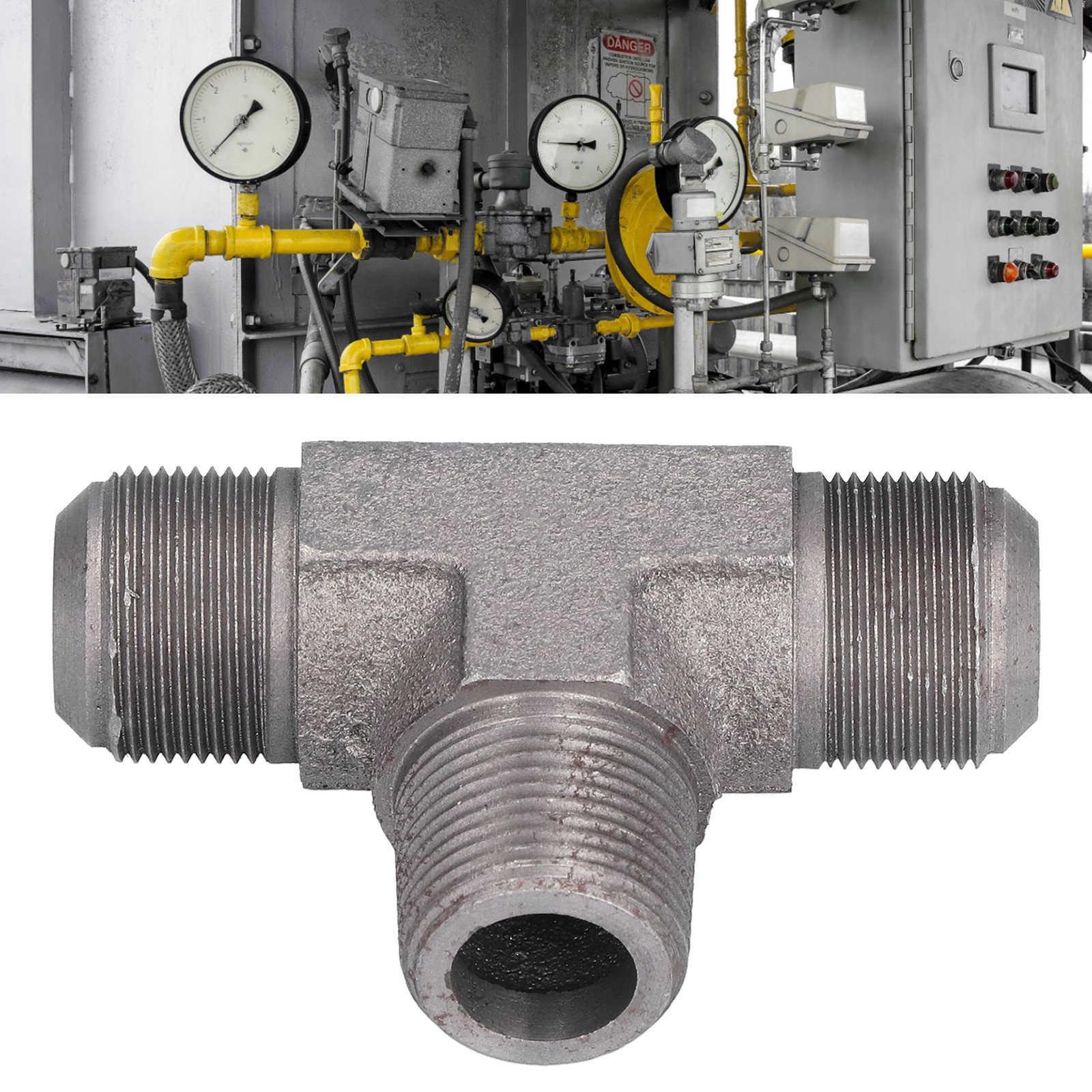 Straight Tee Iron Carefully Polished Compression Pipe Tee Fitting For Air Pump