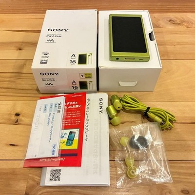 SONY Walkman NW-A35HN Yellow Green Digital Music Audio Player Used