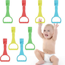 8Pcs Pull up Rings - Baby Walking Exercises Assistant - Bed  Crib Stand up Ring