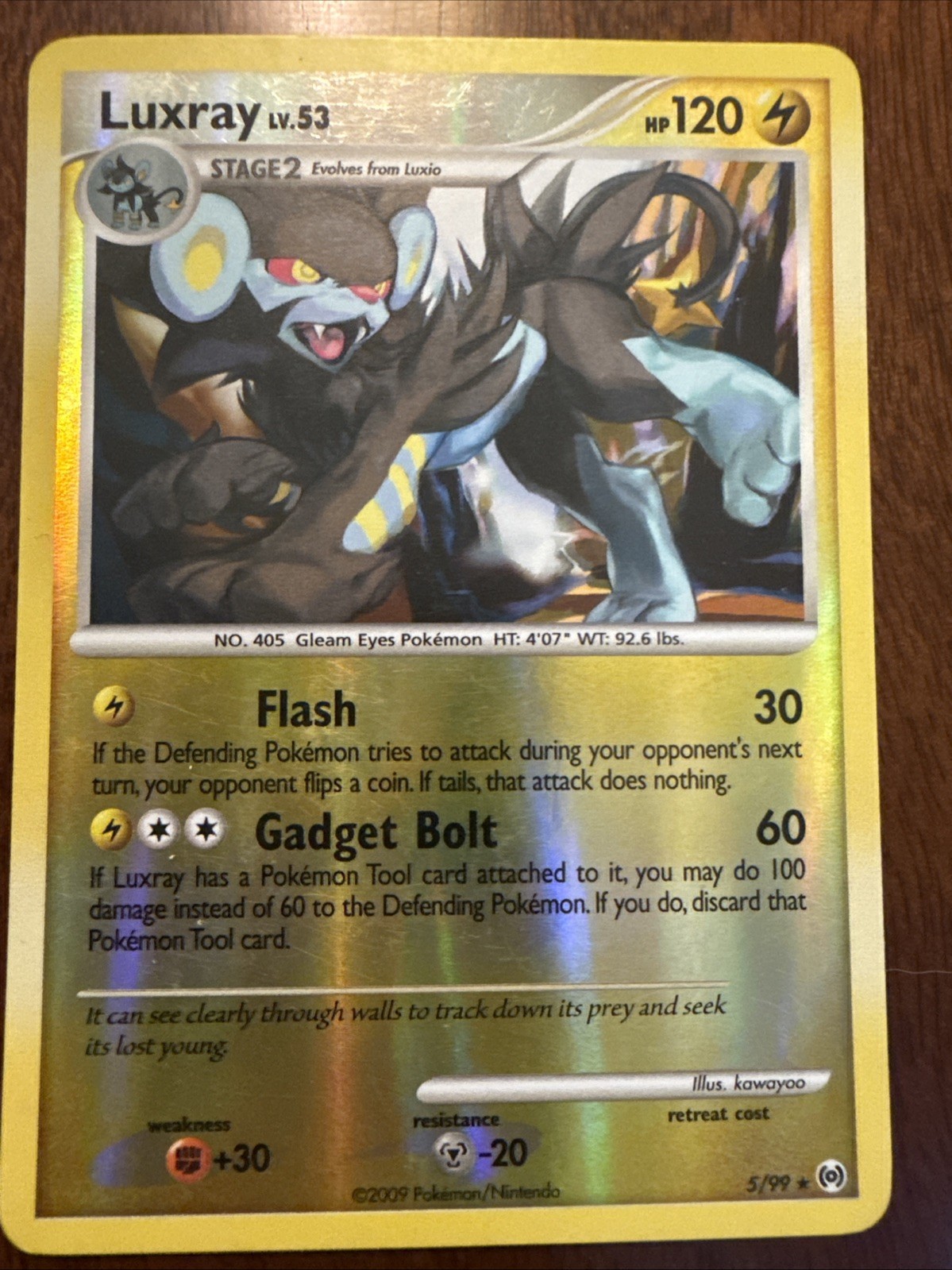 Luxray 5/99 Platinum Arceus Reverse Holo Rare Pokemon Card 2009 LP Condition