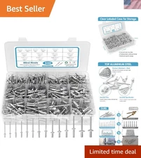 Versatile 500pcs Rivet Kit: 14 SAE Aluminum Sizes for Indoor & Outdoor Use