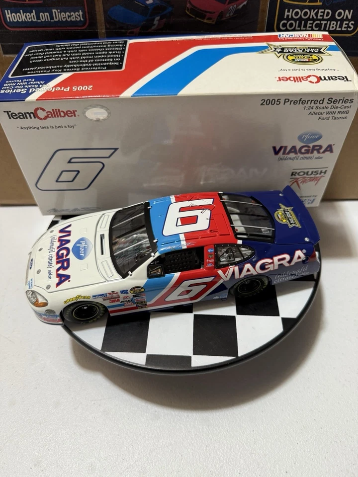 RARE* Mark Martin #6 Viagara RWB ALL STAR WIN 2005 1/24 Nascar Diecast - Image 2 of 4