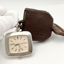 SEIKO Rare Vintage Square Hand Wind Timepiece Pocket Watch Collectible Antique