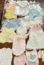 23 Pc Lot VTG 60-80  s Baby Girl Clothes Lot Newborn 9 Months Mayfair Healthtex
