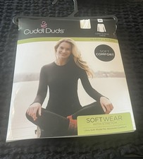 Cuddl Duds Softwear with Stretch Women s Long Sleeve Crew White Size M